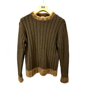 Authentic D&G knit sweater with leather logo patch on the back. Unisex.